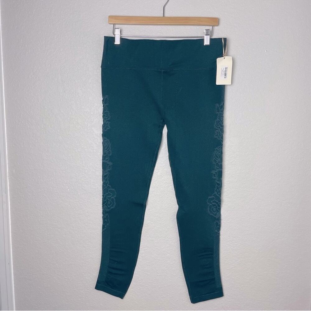 BNWT! JOYFOLIE MIA JOY Seamless Floral Embroidered Leggings in Balsam Size XL